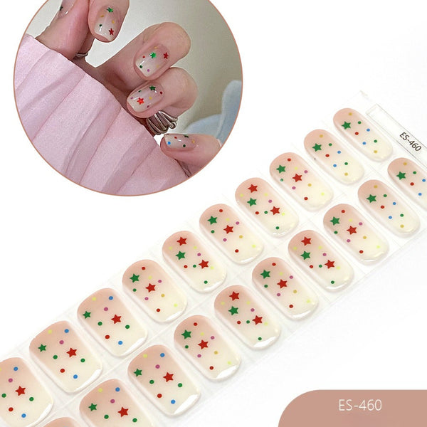 2026 New Christmas Gel Nail Sticker Lighting Harden Semi-Curing Nail Sticker