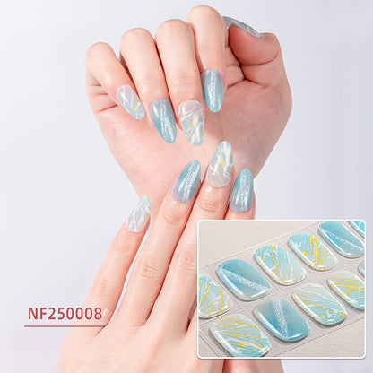 Semicured UV gel nail sticker
