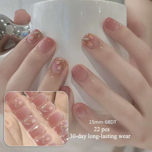 Semi-cured gel uv strips short nails