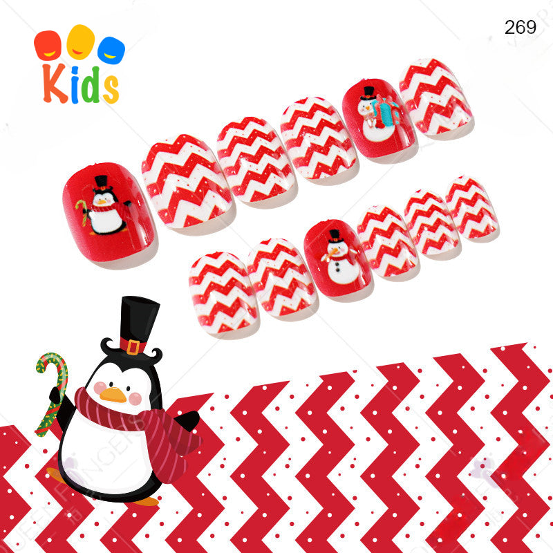 Mini press on nails for kids 24Pcs-12Size PNT-27