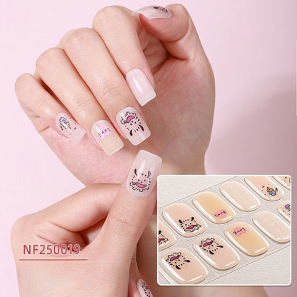 Semicured UV gel nail sticker