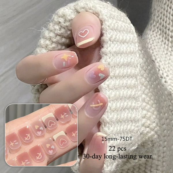 Semi-cured gel uv strips short nails