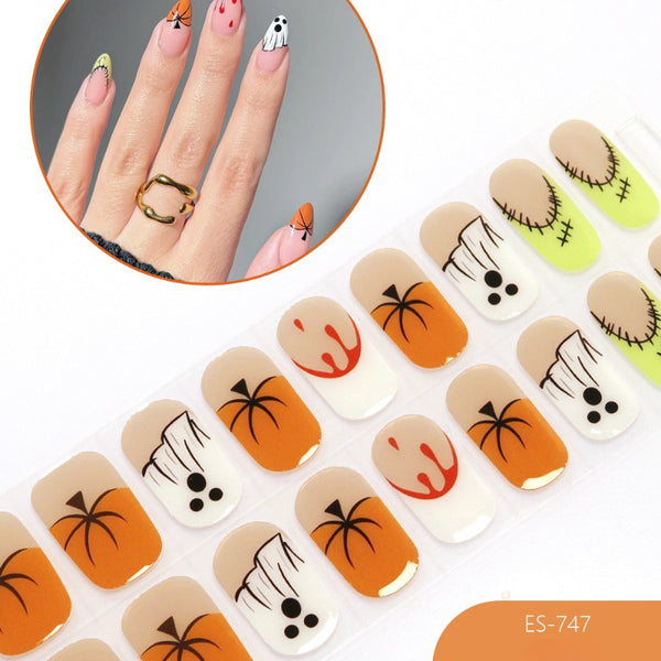 2026 New Christmas Gel Nail Sticker Lighting Harden Semi-Curing Nail Sticker