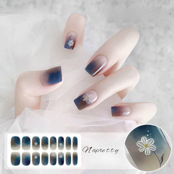 [No Lighting] Light Blue Embossed Cat's Eye Gel Nail Wrap