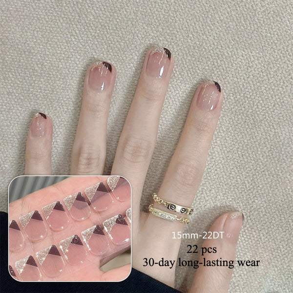 Semi-cured gel uv strips short nails
