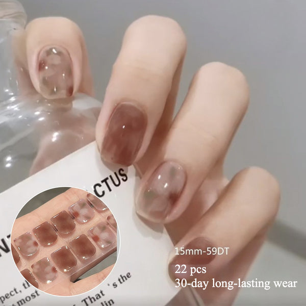 Semi-cured gel uv strips short nails 59DT