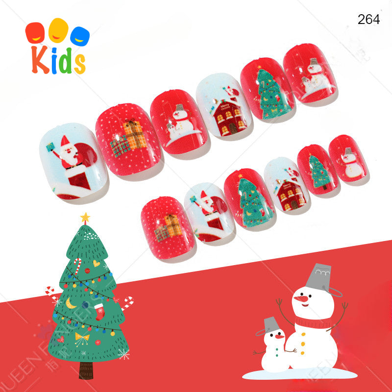 Mini press on nails for kids 24Pcs-12Size PNT-27