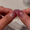 UV-free gel nail Red Glitter