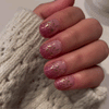 UV-free gel nail Red Glitter