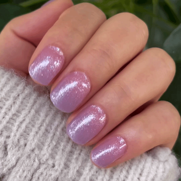 UV-free gel nail Purple Pink Glitter