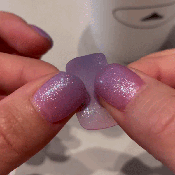 UV-free gel nail Purple Pink Glitter