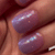 Gel à ongles violet rosé pailleté, sans UV
