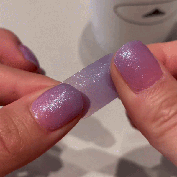 UV-free gel nail Purple Pink Glitter