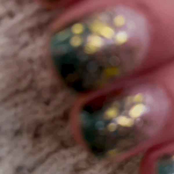 UV-free gel nail Green Glitter