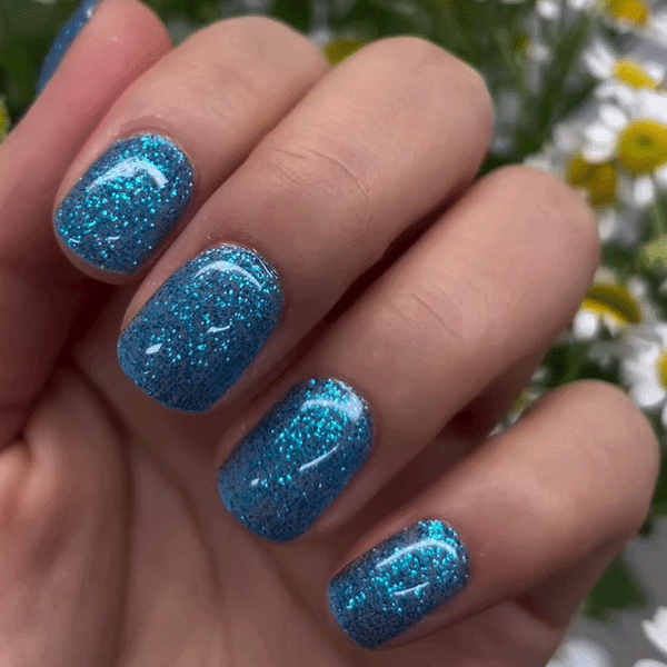 UV-free gel nail Blue Glitter