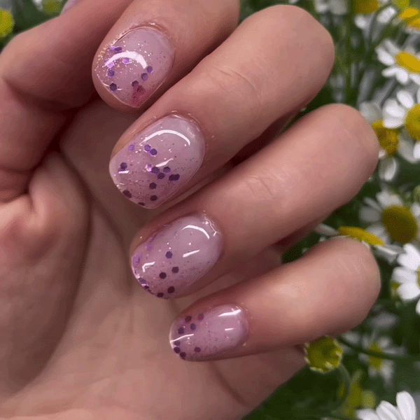 UV-free gel nail Purple Dot