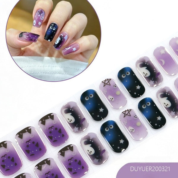 2026 New Christmas Gel Nail Sticker Lighting Harden Semi-Curing Nail Sticker