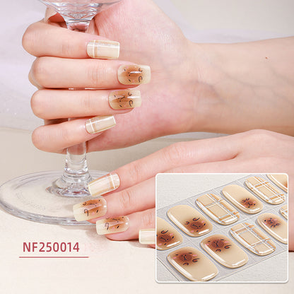 Semicured UV gel nail sticker