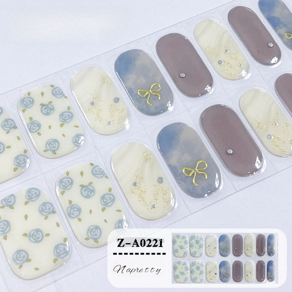 UV semicured nail stickers