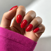 Red Oval|32 Pcs Soft Gel Press-On Nails Real Gel Nail Extensions