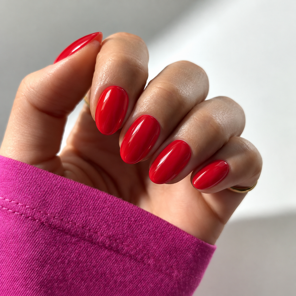Red Oval|32 Pcs Soft Gel Press-On Nails Real Gel Nail Extensions