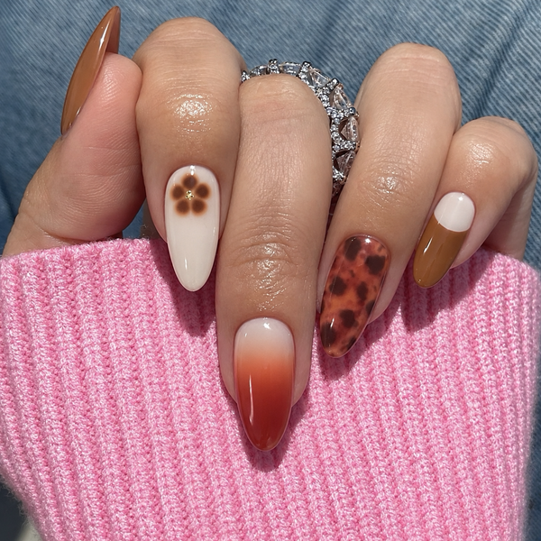 UV Gel Sticker Semi-cured Leopard French