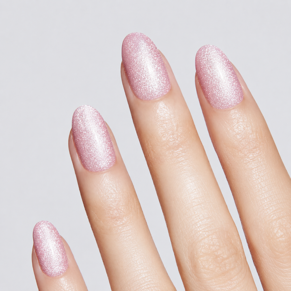 Blush Pink Shimmer Glitter Gel Nail Stickers