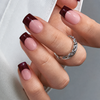 Semicured UV gel nail sticker kit NG200297 French red brown
