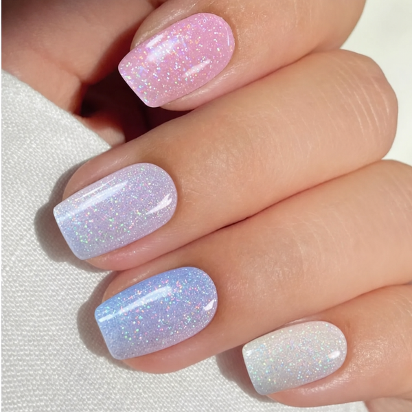 Semicured UV gel nail sticker kit N036