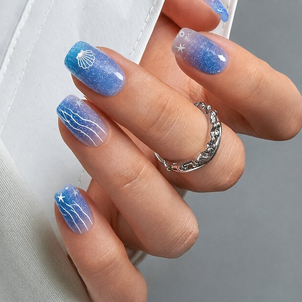 Semicured UV gel nail sticker kit JQ028
