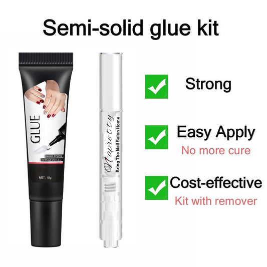 Semi-solid glue New Upgrade Super Strong Quick drying without cure nail glue