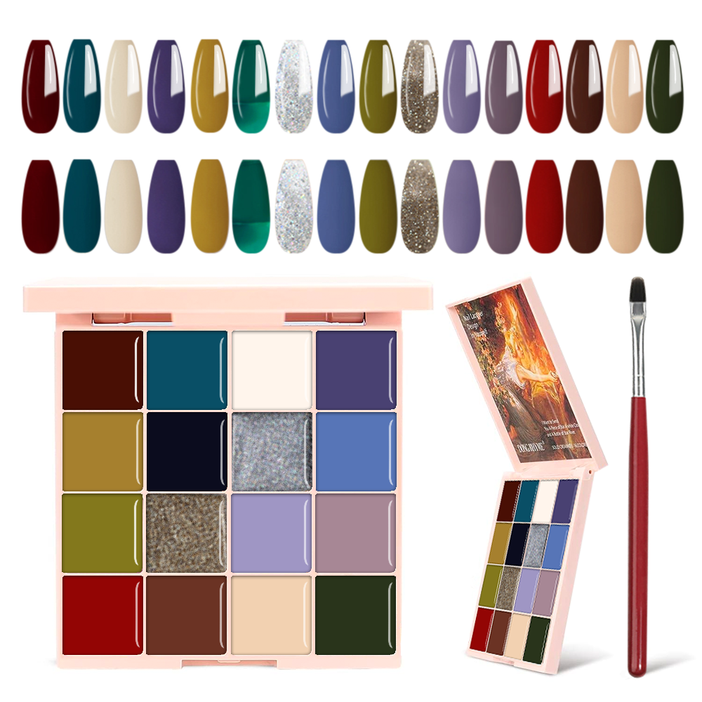 16 Colors Solid Nail Gel Set7