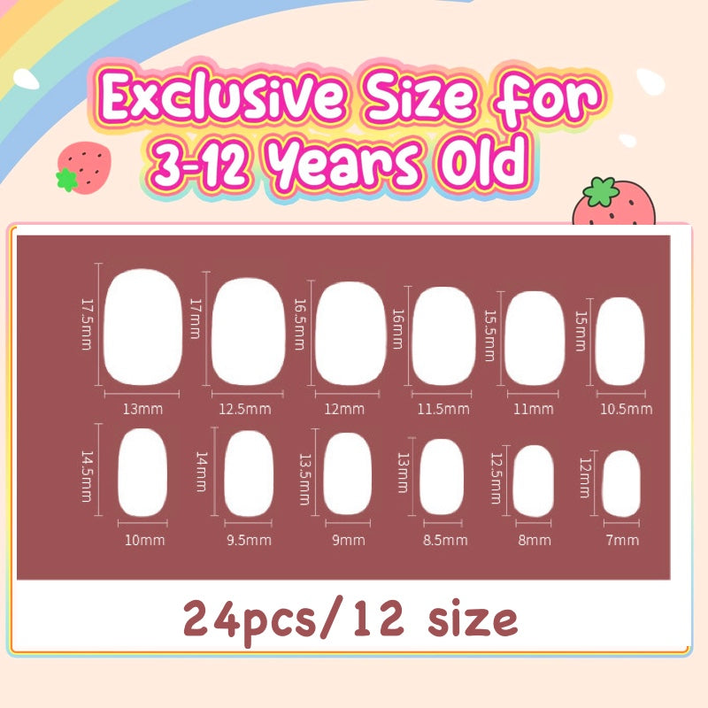 Mini Press On Nails For Kids 24 Pcs KPN1-27